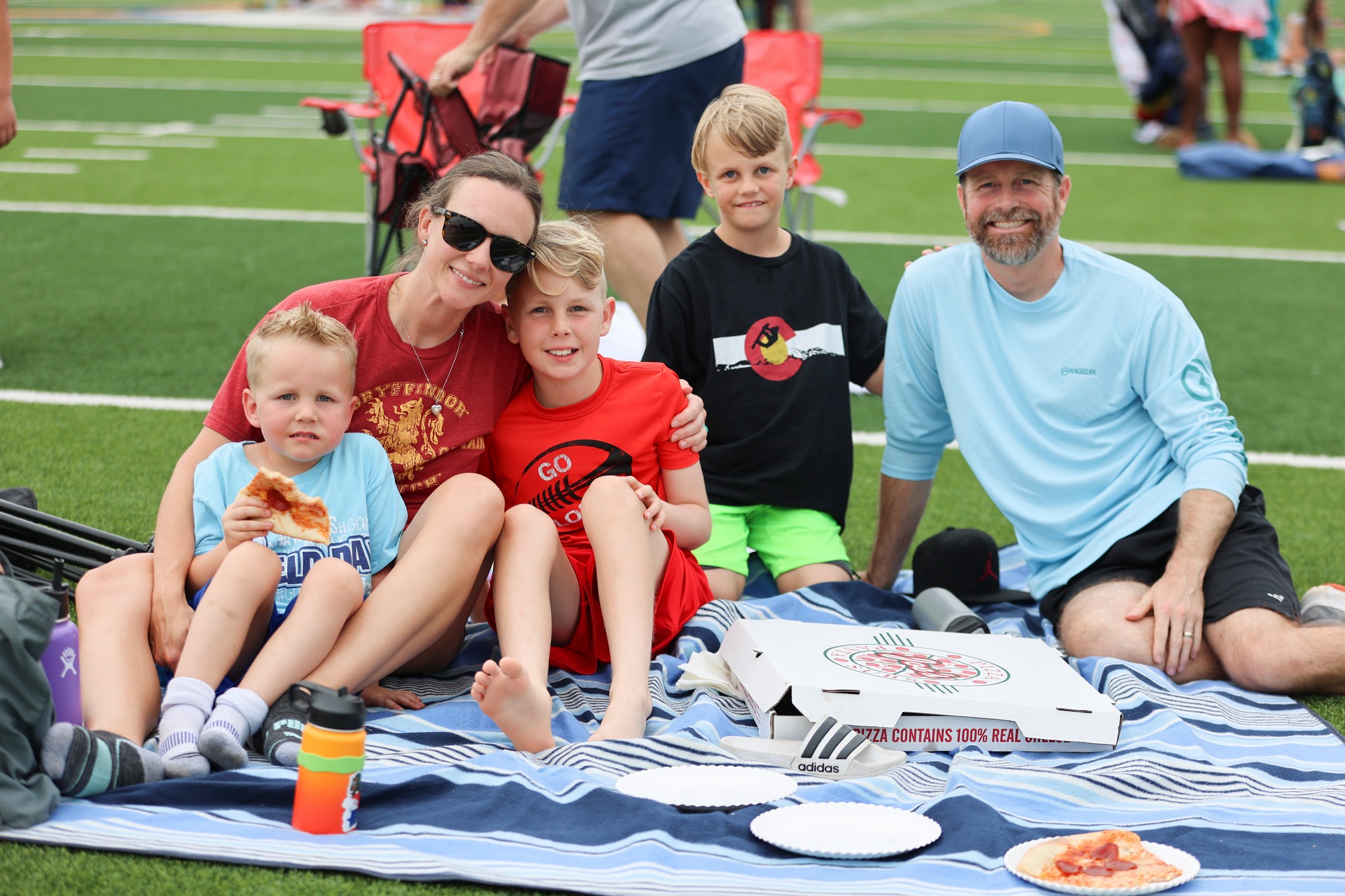 Picture of Family enjoying Little Elm ISD FamiLE Movie Night