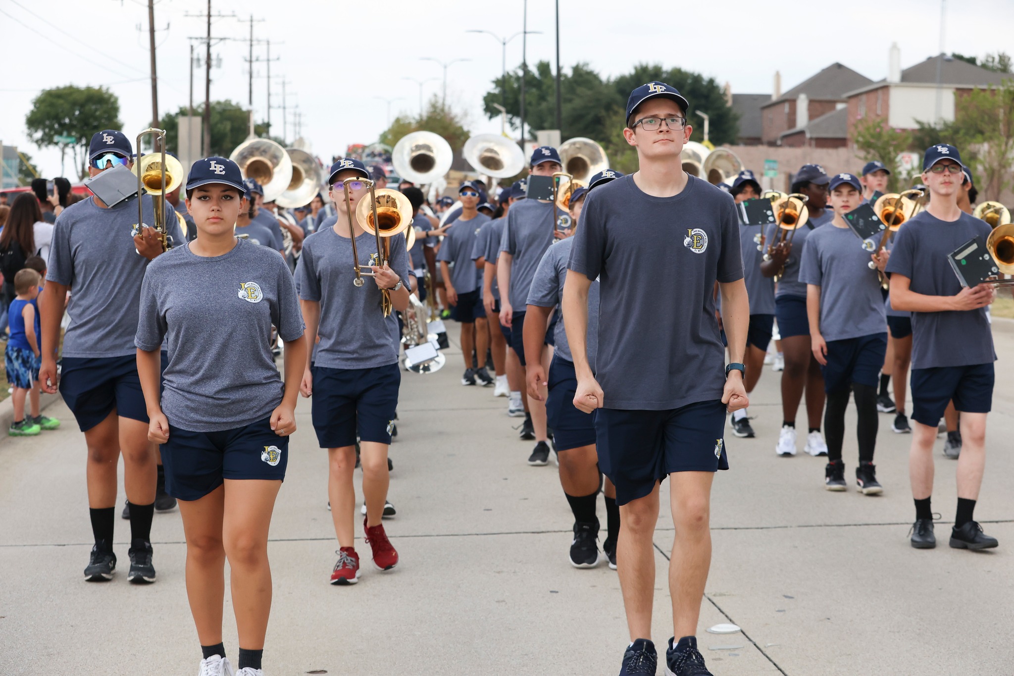 LEHS Band Marching at the Homecoming Parade.